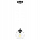 Lampa wisząca sufitowa żyrandol kula LED oprawa szklana czarna E27 do salonu kuchni jadalni, 1 punkt, max 60 w