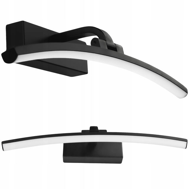 Kinkiet LED 10W Ścienny Łazienkowy Nad Lustro Wygięty Okrągły Czarny lampa metalowa 40 cm ze zintegrowanym źródłem światła