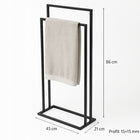 Stojak na ręczniki łazienkowy czarny metalowy loft 2 poziomy framado Polska wieszak wolnostojący na tekstylia, 45x84 cm