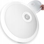 Okragły biały plafon LED sufitowy natynkowy panel czujnik ruchu 30cm 2xE27 lampa do przedpokoju, holu lub klatki