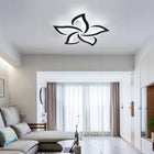 Lampa sufitowa czarna żyrandol LED biały 6500K nowoczesna do salonu 60W plafon zintegrowane źródło światła zimna barwa