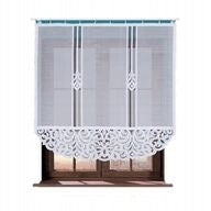 Panel ażur dekor firana gotowa żakardowa usztywniana 150x150 zuriel biały ekran okienny do zawieszenia na żabki, wzór