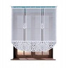 Panel ażur dekor firana gotowa żakardowa usztywniana 150x150 zuriel biały ekran okienny do zawieszenia na żabki, wzór
