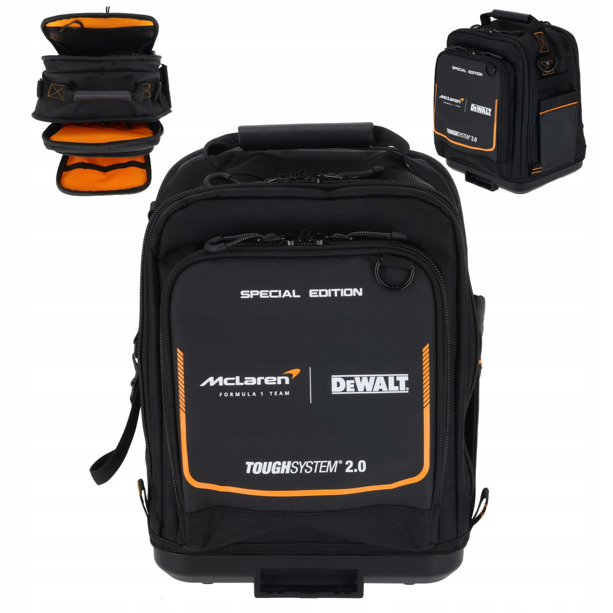 Dewalt Plecak narzędziowy z kieszeniami toughsystem 2.0 edycja McLaren F1 torba monterska wodoodporna, uchwyt