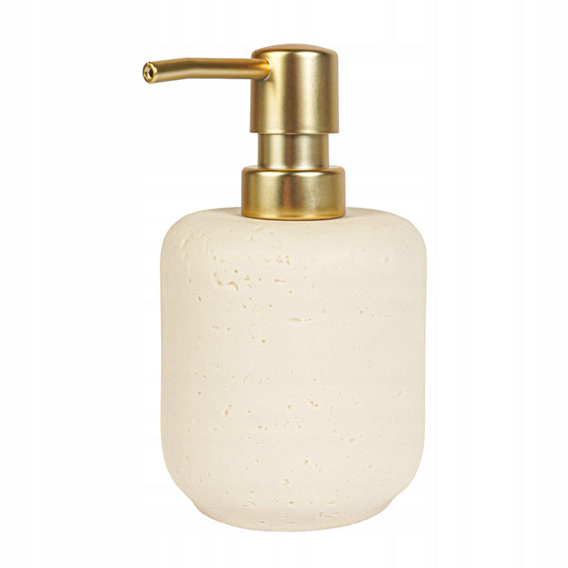Dozownik do mydła ręczny beżowy z wzorem kamienia wolnostojący solidny pojemnik na płyn łazienkowy 440 ml z tworzywa sztucznego