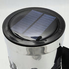 Znicz SOLARNY nowoczesny ze stali metal na grób cmentarz fotowoltaiczny lampion LED, elektryczna ozdoba nagrobna