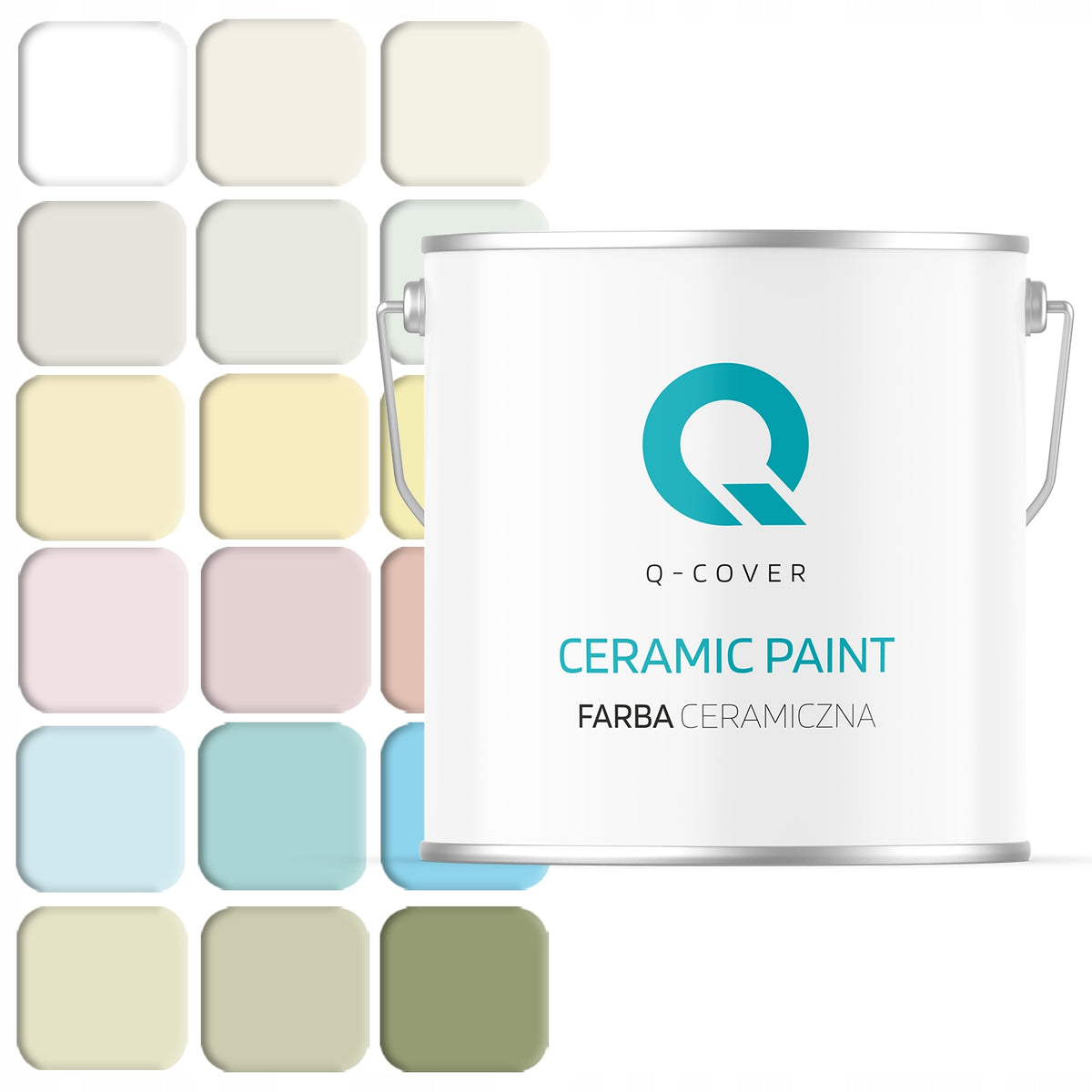 Farba ceramiczna ceramic 16 kolorów 5l ścienna zmywalna do ścian sufitów matowa, malowanie wnętrz, wydajność 7 m²/l