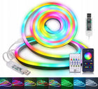 Taśma LED RGB 5m Wodoodporna Pilot Aplikacja IP65 5V USB Neon Elastyczny oświetlenie dekoracyjne wielokolorowe do