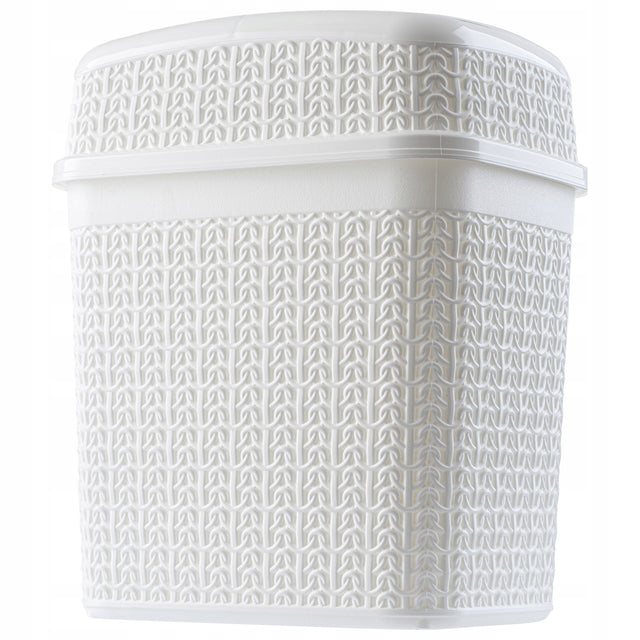 Kosz na śmieci łazienkowy 5l biały do łazienki WC śmietnik uchylny z klapą pojemnik na odpady plastikowy 22x26 cm