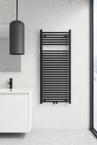 Grzejnik łazienkowy drabinka wodny Carat 1120x550 495 Wat Czarny Mat 550 mm 1120 mm grzewcza