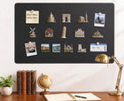Metalowa Tablica Magnetyczna na Magnesy z Podróży na Ściane 60×90 cm Czarna do mocowania notatek, organizer ścienny