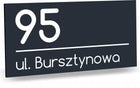 Tabliczka adresowa antracyt duża nierdzewna Numer domu 42x21 szyld z adresem, oznaczenie posesji i budynku, szare
