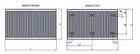 Grzejnik DIAMOND C22 600x900mm boczny ze wspornikami 1479W (75°) gd506 płytowy 900 mm 600 mm grzewcza biały
