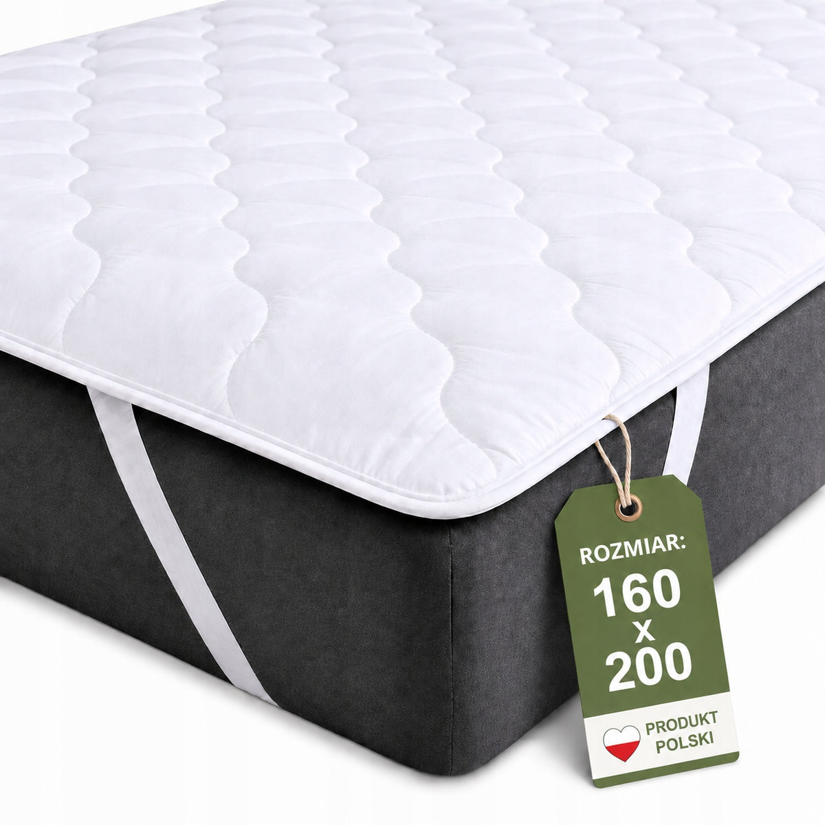 Ochraniacz na materac 160x200 Pikowany Nakładka na łóżko Produkt Polski mata ochronna, podkład antyalergiczny, pranie w
