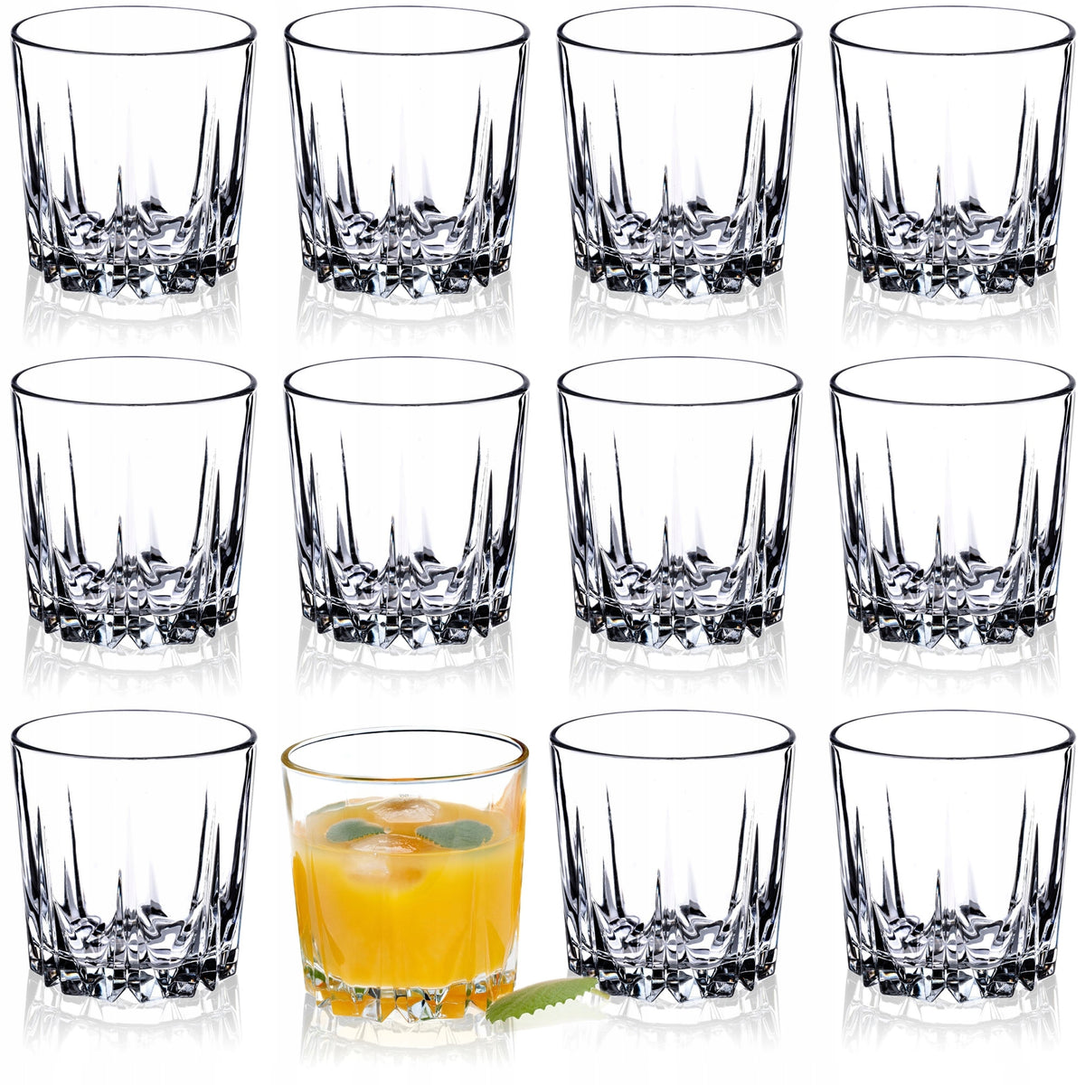 SZKLANKI DO DRINKÓW WHISKY NAPOJÓW SOKU 300ml GRUBE SZKŁO ZESTAW 12 szt woda lemoniada koktajle bezbarwne, można myć w