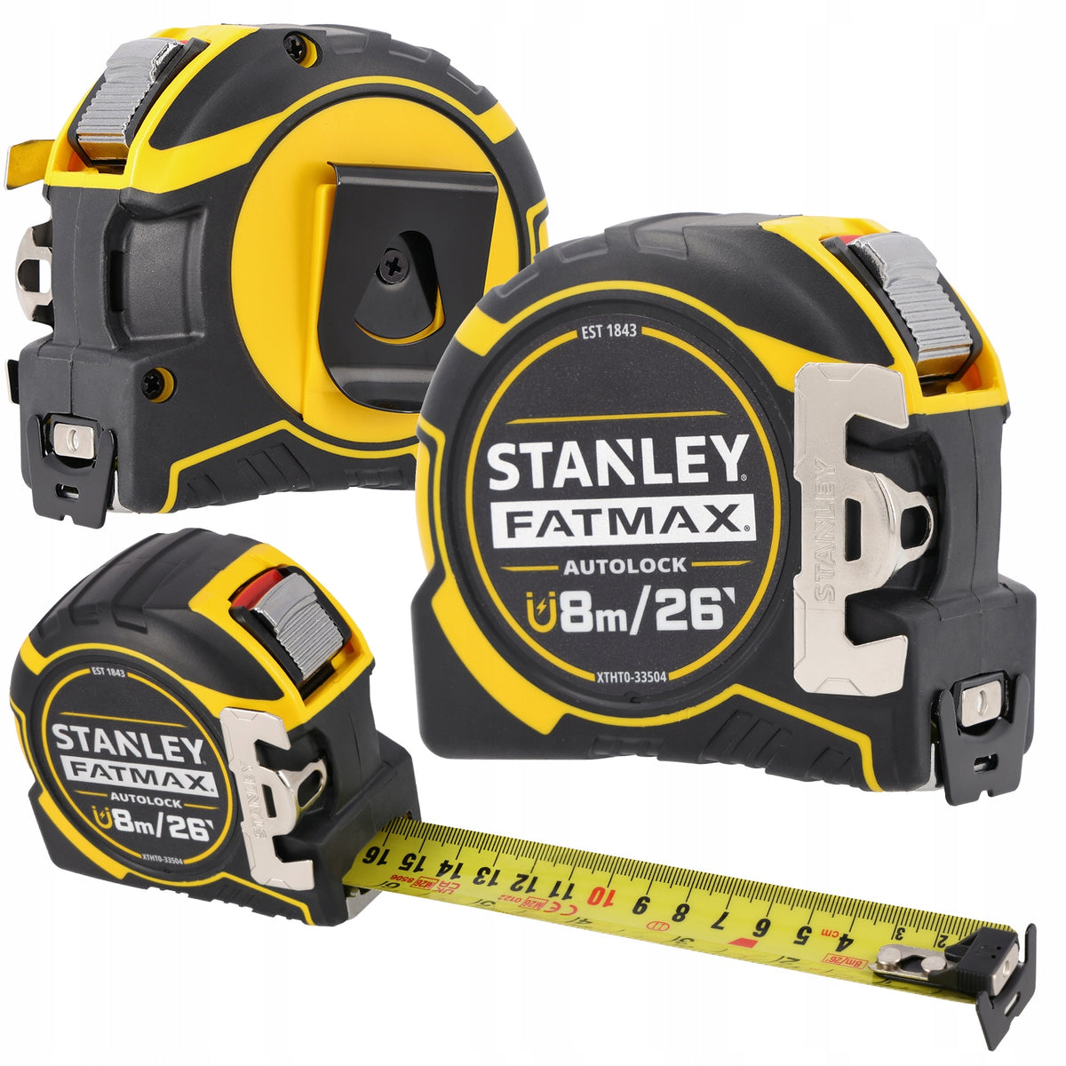 Stanley XTHT0-33504 Miara fatmax autolock 8 m x 32 mm taśma pomiarowa zwijana, metrówka z automatyczną blokadą