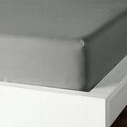 Ikea dvala Prześcieradło z gumką szary 90x200 cm bawełniane na łóżko pojedyncze, elastyczne obszycie, do materaca
