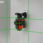 Laser krzyżowy Poziomica Laserowa 4D 360° werkberg 16 linii Statyw Walizka zielona wiązka, zasięg 25 m, dokładność 0,2