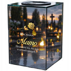 Znicz Lustrzany dla Mamy Solarny na Dzień Matki LED z Grawerem Elegancki lampion nagrobny, ozdoba cmentarna, 15 cm