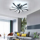 Lampa Sufitowa Czarna LED Żyrandol z Pilotem Nowoczesna do Salonu 48W oprawa wisząca, 5 punktów świetlnych, metalowa