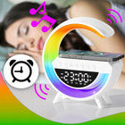 LAMPKA NOCNA LED RGB GŁOŚNIK BLUETOOTH ŁADOWARKA INDUKCYJNA ZEGAR BUDZIK lampa stołowa, oświetlenie dekoracyjne, do