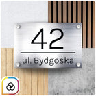 Tabliczka Adresowa z Numerem Domu i Nazwą Ulicy - Aluminium 20x30cm oznaczenie posesji, szyld na elewację, srebrna