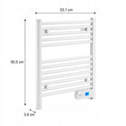 GRZEJNIK ELEKTRYCZNY ŁAZIENKOWY EcoRafa 300W DRABINKA TERMOSTAT SUSZARKA 531 mm 605 mm grzewcza biały