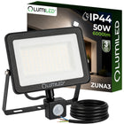 Halogen naświetlacz LED 50W zewnętrzny lampa z czujnikiem ruchu Garaż reflektor IP44 6000 lm zimne białe światło 6500 K