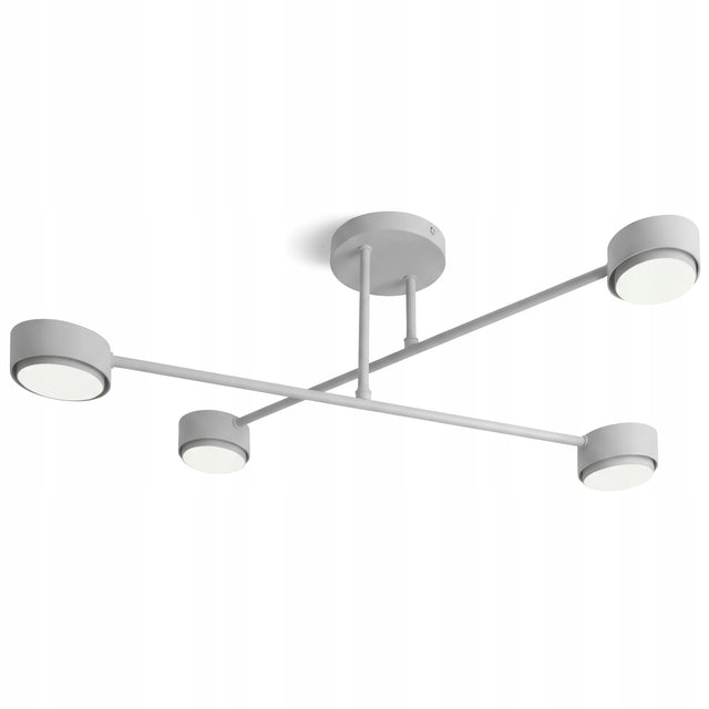 Nowoczesna Lampa Sufitowa Plafon Spot GX53 LED Szara Cementowa Urban Gray 4-punktowa oprawa metalowa do wnętrz