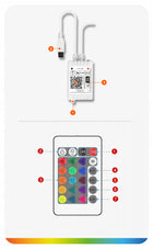 Taśma LED 6m RGB 5050 WiFi pilot aplikacja tuya zestaw muzyka timer 12V pasek świetlny, dekoracyjne podświetlenie
