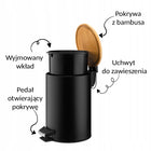 Kosz łazienkowy 3l z pedałem czarny metalowy do łazienki WC toalety pokoju 3 l