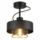 Lampa sufitowa LED Wisząca plafon żyrandol loft edison LED E27 cooper czarna metalowa oprawa oświetleniowa, 1 punkt