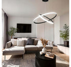 Lampa Wisząca LED Sufitowa Żyrandol 61cm 49W 3 Barwy Nowoczesna Czarna Ring oświetlenie do salonu i jadalni