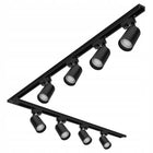 Zestaw Szynoprzewód Szyna 4m + 8x Lampa GU10 LED system sufitowy czarny, 8 punktów świetlnych, oprawy do wnętrz, maks