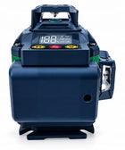 Poziomica laserowa laser krzyżowy zielony samopoziomująca LCD 360 2 baterie niwelator 4D, zasięg 40 m, statyw, walizka