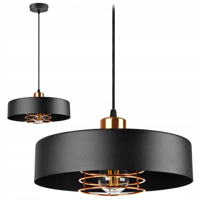 Lampa wisząca sufitowa żyrandol Czarna lub Biała oprawa metalowa E27, 1 punkt świetlny, do salonu lub kuchni, maks. 60 w