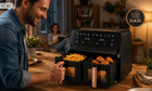 Frytkownica dwukomorowa beztłuszczowa airdweller AIR fryer 2400W 9l czarna czarny