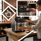 Frytkownica beztłuszczowa AIR fryer frytownica duża misa 8l XXL mocna 1800W srebrny