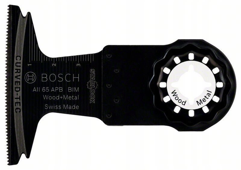 Brzeszczot BIM do cięcia wgłębnego AII 65 APB Wood and Metal Bosch 1szt ostrze multitool Starlock, aluminium, drewno