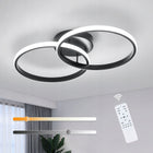 Żyrandol czarny lampa wisząca z funkcją ściemniania, pilot, nowoczesny styl, do sypialni, 38W plafon LED okrągły 55 cm