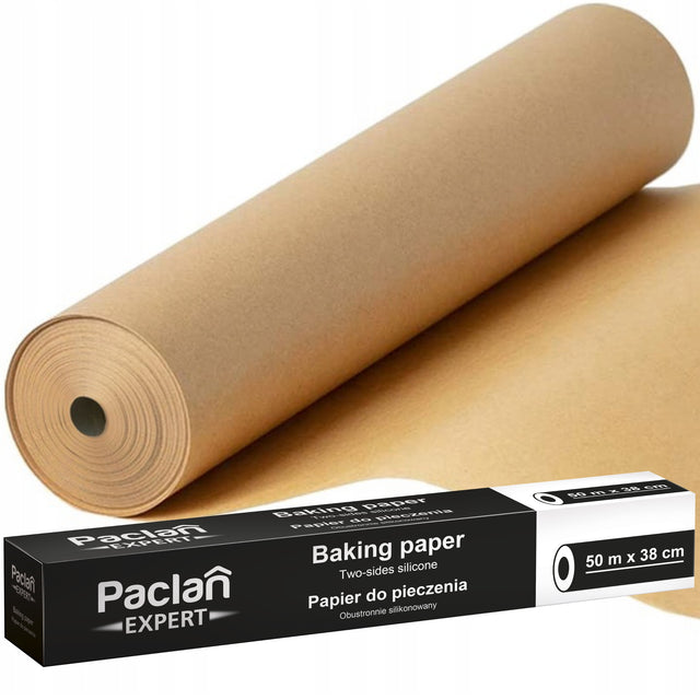 Papier do Pieczenia brązowy 50mx38cm paclan expert dwustronnie silikonowany 5000 cm z 922 sztuk do pieczenia uniwersalny