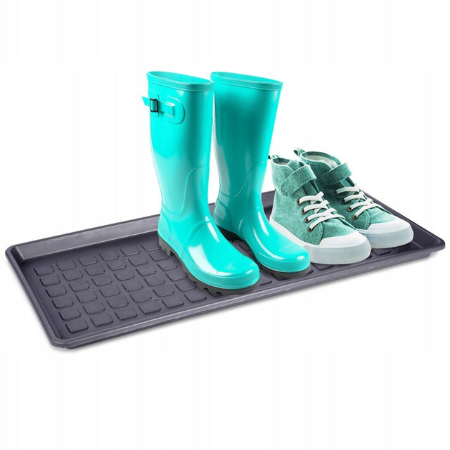 Mata podstawka podkładka ociekacz wycieraczka pod buty obuwie 70x35 cm do przedpokoju, PVC, szara, grubość 30 mm