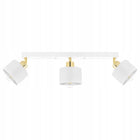Lampa Sufitowa Wisząca Żyrandol Złota Biała Nowoczesna 3x E27 do salonu oprawa szklana, klosz 12 cm, wysokość 50 cm, 60