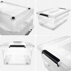 Pojemnik z pokrywą do przechowywania 40l organizer plastikowy na zabawki 59 cm 39 cm 40 l bezbarwny uniwersalne