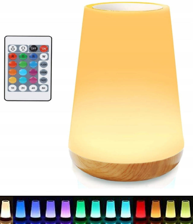 Bezprzewodowa Lampka Nocna 13 Kolory Dotykowa RGB pilot LED Do Sypialni lampa stołowa akumulatorowa ściemniana biała