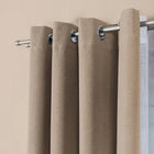 Zasłona 100% zaciemniająca na przelotkach 140x230 cm beżowa BLACKOUT kółka osłona okienna do sypialni i salonu