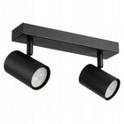 Lampa sufitowa HALOGENOWA kinkiet OPRAWA LED reflektor SPOT 2x GU10 czarna prostokątna, 31,5 cm, do oświetlenia