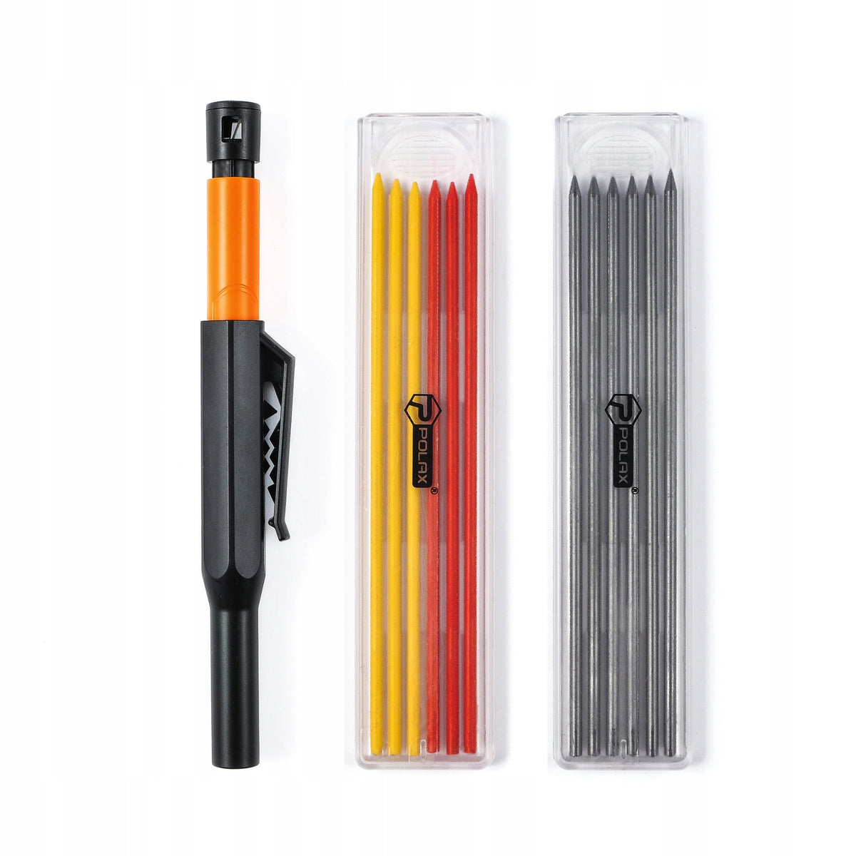Automatyczny ołówek rysik z temperówką + 12 wkładów Polax znacznik do oznaczania, grafit 2,8 mm