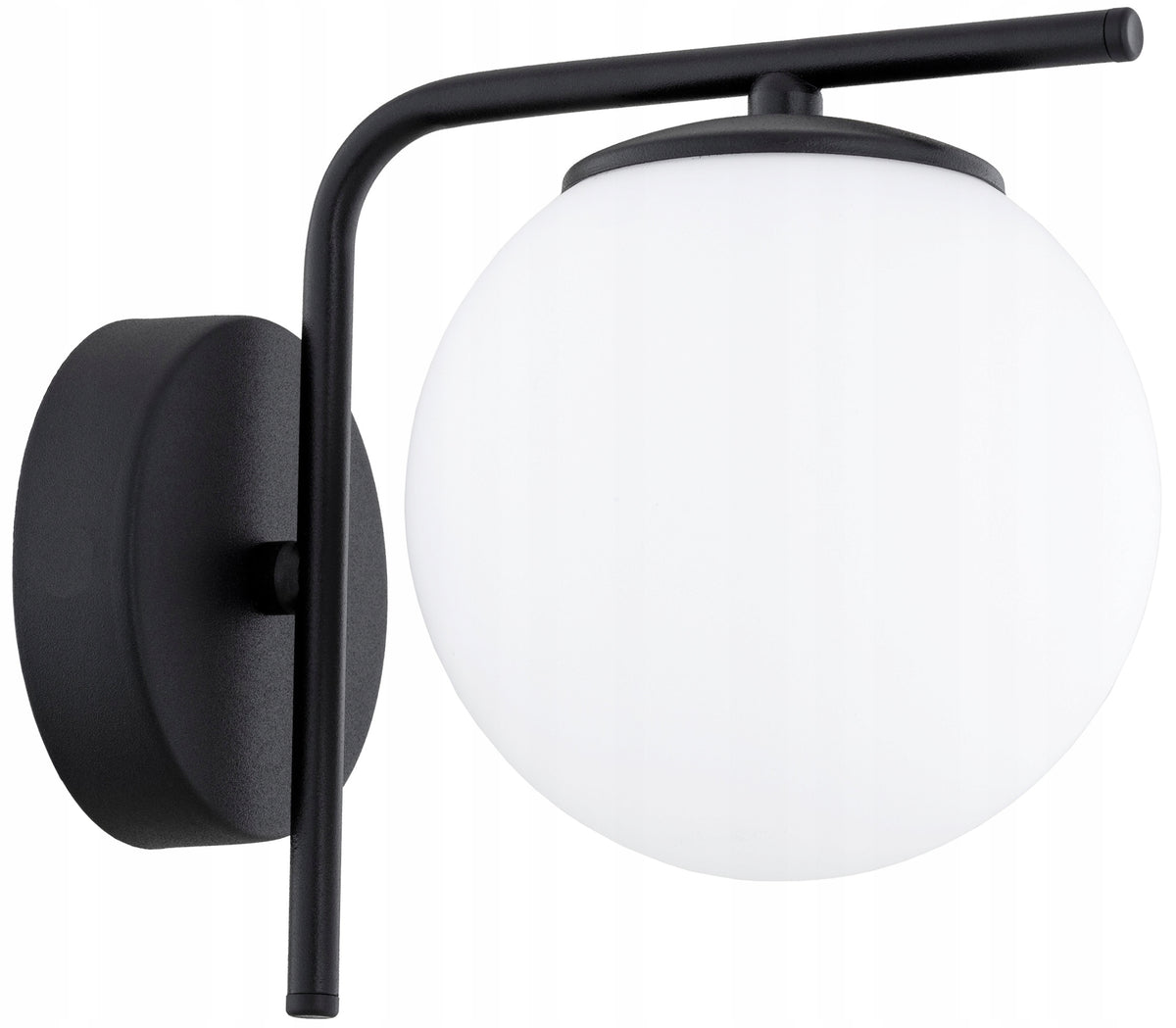 Lampa Ścienna Kinkiet Czarna Białe Kule Milo LED E27 oprawa naścienna metalowa do salonu i sypialni, 1 punkt świetlny