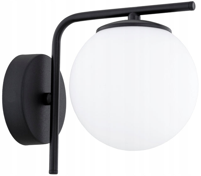 Lampa Ścienna Kinkiet Czarna Białe Kule Milo LED E27 oprawa naścienna metalowa do salonu i sypialni, 1 punkt świetlny, maks. 60 w